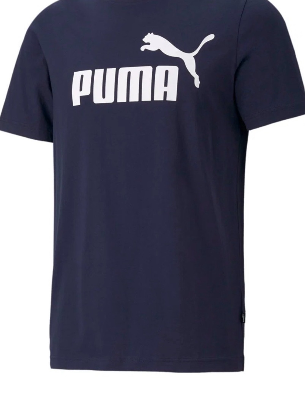 Men’s PUMA Classics Blue Tee with White Logo Short Sleeve XXL
